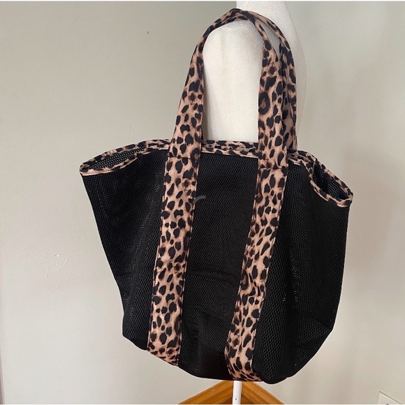 Victoria's Secret Handbags - Victoria’s Secret Leopard Mesh Tote Swim Beach Bag NWT